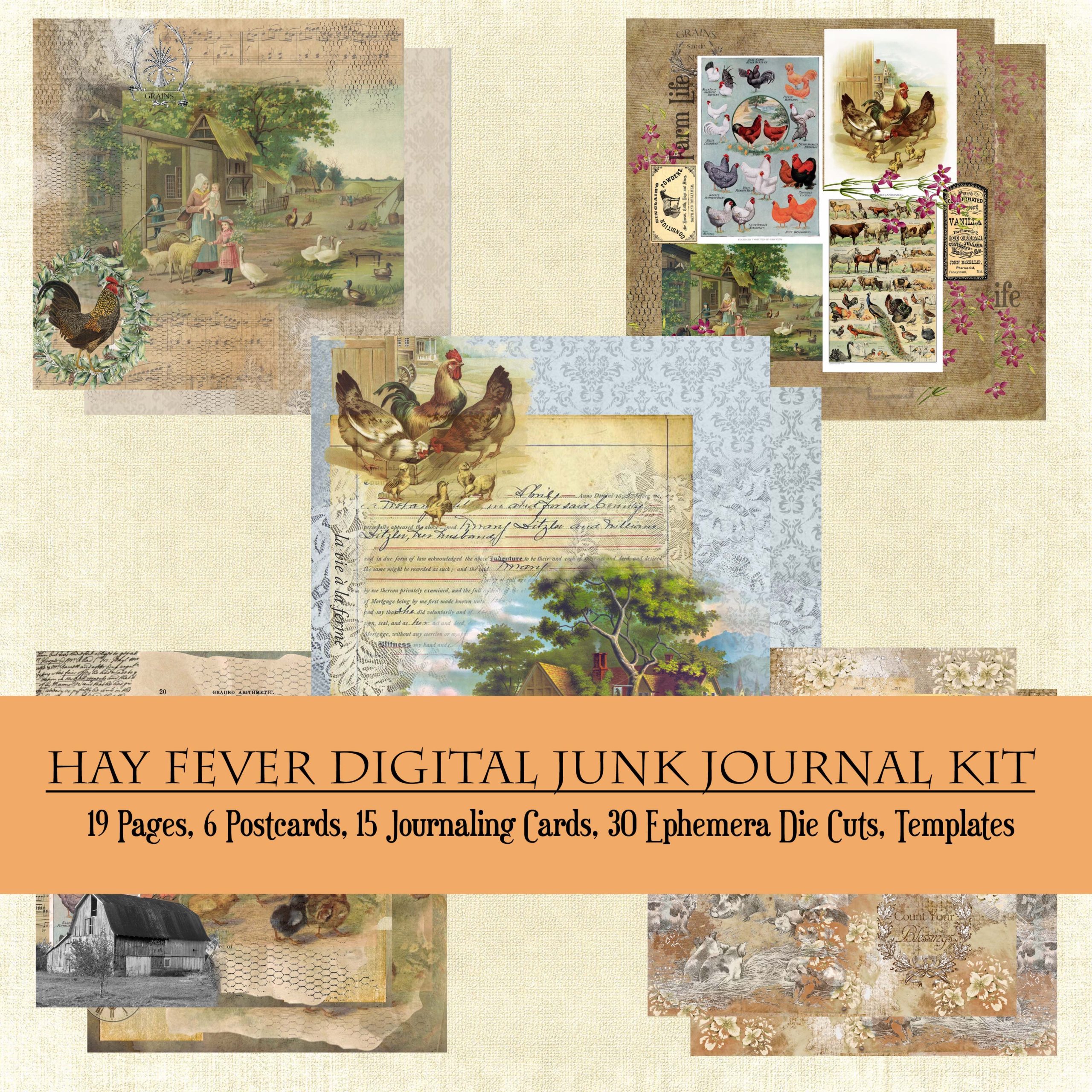 Hay Fever Digital Junk Journal Kit - Dannagirl's Designs